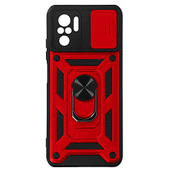 Avizar Coque Redmi Note 10 Pro avec Cache caméra et Bague Support rouge