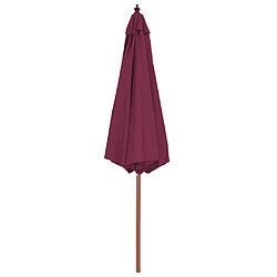 Helloshop26 Parasol avec mât en bois 300 cm rouge bordeaux 02_0008116