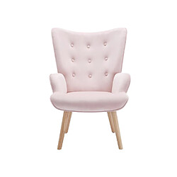 Avis Vente-Unique Fauteuil en velours rose VATELY