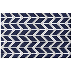 ICONIK INTERIOR Tapis Design Flèches en Laine - Arow Bleu foncé