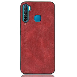 Wewoo Coque Pour Infinix S5 / S5 Lite / X652 antichoc couture Motif vache peau PC + PU + TPU rouge