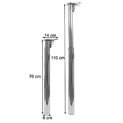 Avis Mendler 4x pieds de table HWC-H35, pour table à manger, bureau, réglable en hauteur 70-110cm ~ aspect acier inoxydable