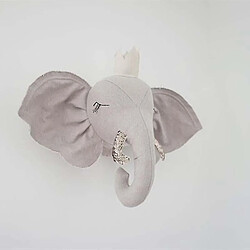 Universal Têtes d'animaux en peluche 3D - Elephant and Swan Head Wall Bedroom suspendue Décor Grey Elephant