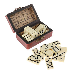 Professionnel Double Six 28 pièces Dominos Ensemble avec Boîte de Rangement En Bois Traditionnel Classique de Loisirs Parties Famille Jeu de Société