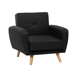 Beliani Fauteuil FLORLI Tissu Noir