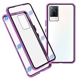 Coque en métal absorption magnétique, violet pour votre Vivo V21 5G