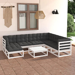 Maison Chic Salon de jardin 8 pcs + coussins - Mobilier/Meubles de jardin - Table et chaises d'extérieur Bois de pin massif -MN26899