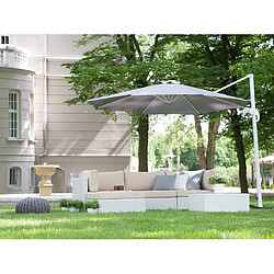 Beliani Grand parasol de jardin gris anthracite d 300 cm SAVONA pas cher