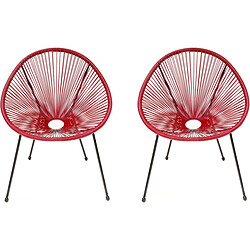 Habitat Et Jardin Lot de 2 fauteuils de jardin Ania - Rouge vin