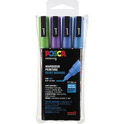 POSCA Marqueur à pigment PC-3ML pailleté, étui de 4 ()