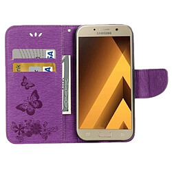 Acheter Wewoo Housse Étui Violet pour Samsung Galaxy A3 2017 / A320 Papillons Gaufrage Horizontal en cuir Flip avec support et Slots de cartes Portefeuille & Longe