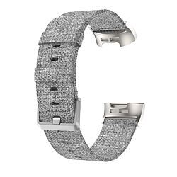 Wewoo Bracelet montre en nylon tissé à la vanille pour Fitbit Charge 3 (Gris)