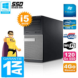 PC Tour DELL 7010 Core I5-3470 RAM 4Go Disque 120 Go SSD Wifi W7 - Occasion