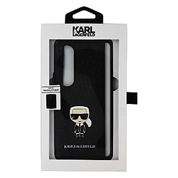 Coque Samsung Z Fold 4 Hybride Graphique 3D Karl Lagerfeld Saffiano Ikonik Noir