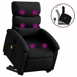 Maison Chic Fauteuil Relax pour salon, Fauteuil inclinable de massage Noir Similicuir -GKD44762