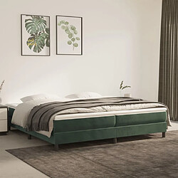 vidaXL Sommier à lattes de lit et matelas Vert foncé 200x200cm Velours