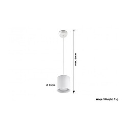 Luminaire Center Suspension ORBIS aluminium blanc 1 ampoule pas cher