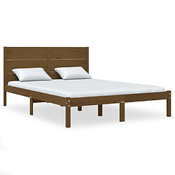 vidaXL Cadre de lit sans matelas marron miel 120x200 cm pin massif