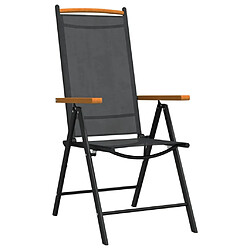 Acheter Salle à dîner de jardin 7 pcs,Table et chaise à manger noir et marron aluminium -MN13764