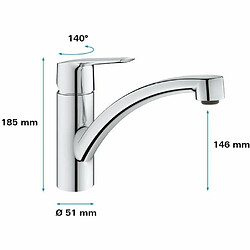 GROHE QUICKFIX Robinet de cuisine monocommande Evier Start - Chromé - 31138002 pas cher