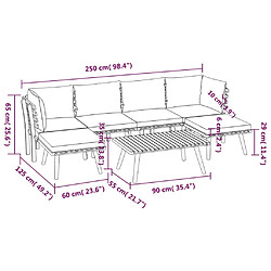 vidaXL Salon de jardin 7 pcs avec coussins Bois d'acacia solide pas cher