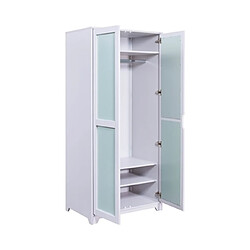 Mes Armoire 92x59,5x205 cm en pin gris clair et vert d'eau - GREEDY