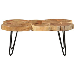 ComfortXL Table Basse 36 Cm 6 Troncs Bois D'acacia Massif