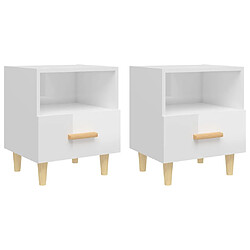 vidaXL Tables de chevet 2 pcs blanc brillant 40x35x47 cm