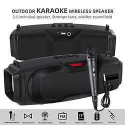 Yonis Enceinte Bluetooth Portable 10W Avec Micro Et Sangle Karaoke Outdoor