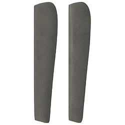 Avis Maison Chic Tête de lit moderne avec oreilles pour chambre - Décoration de lit Gris foncé 163x23x118/128 cm Velours -MN80461