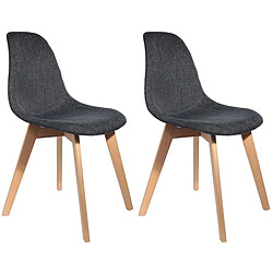 The Home Deco Factory Chaise scandinave assise grosse maille (Lot de 2) noir.