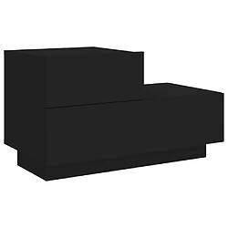 Maison Chic Table de chevet,Table de nuit,Table d'appoint pour salon avec lumières LED noir 70x36x40,5 cm -MN67052 pas cher