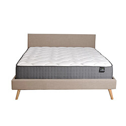 Avis Le Quai Des Affaires Lit FJORD 160x200 tissu + 1 sommier + 1 matelas CARLTON / Beige