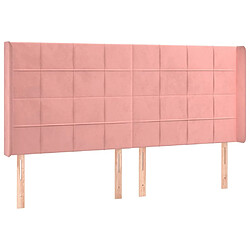 Maison Chic Tête de lit moderne avec oreilles pour chambre - Décoration de lit Rose 163x16x118/128 cm Velours -MN11297