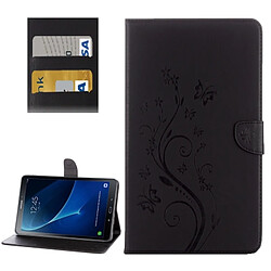 Wewoo Housse Étui noir pour Samsung Galaxy Tab A 10.1 2016 / P580 Papillons Amour Fleurs Gaufrage Horizontal en cuir Flip avec support & Slots de cartes Portefeuille