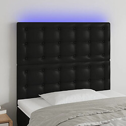 vidaXL Tête de lit à LED Noir 90x5x118/128 cm Similicuir