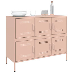 Avis vidaXL Buffet rose 100,5x39x79 cm acier