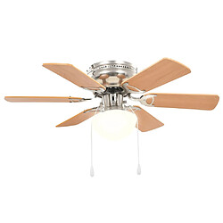 Acheter vidaXL Ventilateur de plafond orné avec lumière 82 cm Marron clair