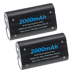 vhbw 2x Batteries compatible avec Microsoft XBox One, One S, One X, One Elite manette de jeu (2000mAh, 2,4V, NiMH)