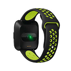 YP Select Bande de sport en silicone avec trous de ventilation Sangles de rechange pour Fitbit Versa Smartwatch-Noir Vert