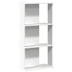 vidaXL Bibliothèque à 3 niveaux blanc 60x30x120 cm bois d'ingénierie