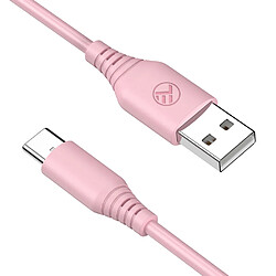 Câble de données en silicone Tellur, USB vers Type-C, 3A, 1m, rose