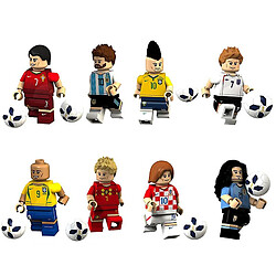 Universal 8 figurines de stars du foot messi beckham ronaldo assemblage blocs rétrécissement jouets