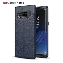 Wewoo Coque pour Samsung Galaxy Note 8 Litchi Texture TPU étui de protection arrière marine