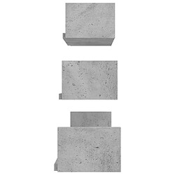 Acheter vidaXL Étagères murales 3 pcs Gris béton Bois d'ingénierie