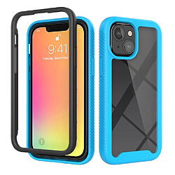 Coque en TPU + acrylique solide hybride bleu bébé/cadre noir pour votre Apple iPhone 13 mini 5.4 pouces