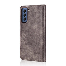 Dg.Ming Etui en PU + TPU Split 2-en-1 détachable gris pour votre Samsung Galaxy S21 FE