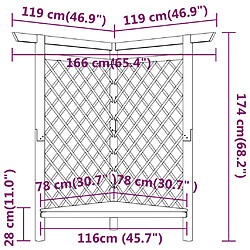 vidaXL Pergola d'angle avec banc 166x81x174 cm Bois de pin imprégné pas cher