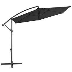 Helloshop26 Parasol déporté avec mât en aluminium 300 cm noir 02_0008480