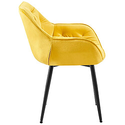 Avis Decoshop26 Chaise de salle à manger x1 design et moderne assise en velours jaune et pieds en métal noir 10_0001493